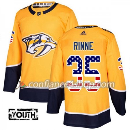 Adidas Maillot de Hockey Nashville Predators Pekka Rinne 35 2017-2018 Or USA Flag Fashion Authentic - Enfant